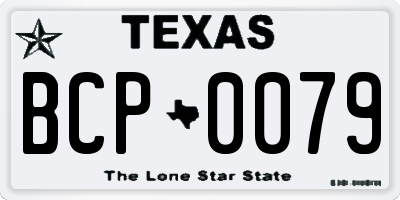 TX license plate BCP0079