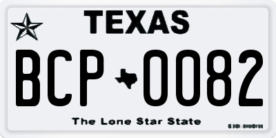 TX license plate BCP0082