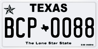 TX license plate BCP0088