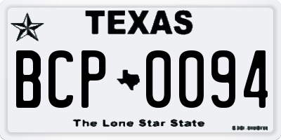 TX license plate BCP0094