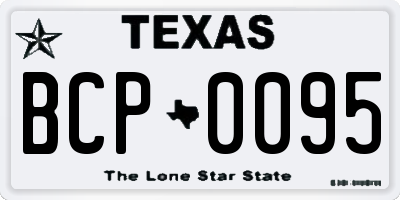 TX license plate BCP0095