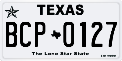 TX license plate BCP0127
