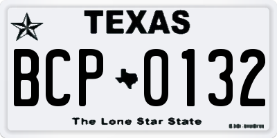 TX license plate BCP0132