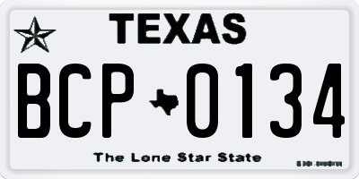TX license plate BCP0134