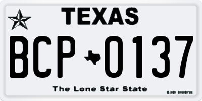 TX license plate BCP0137