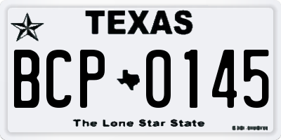 TX license plate BCP0145