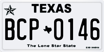 TX license plate BCP0146