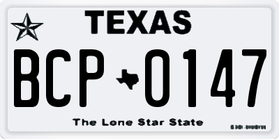 TX license plate BCP0147