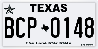 TX license plate BCP0148