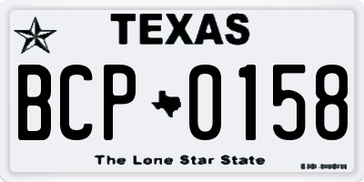 TX license plate BCP0158