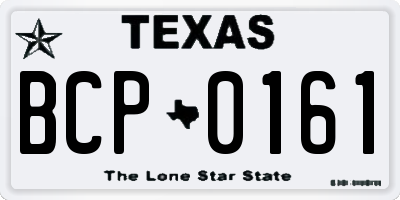 TX license plate BCP0161