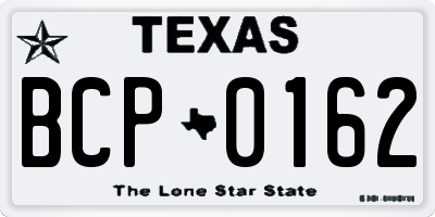 TX license plate BCP0162