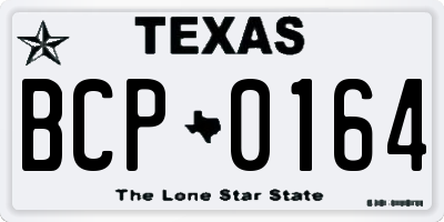 TX license plate BCP0164