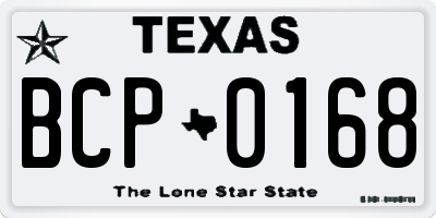 TX license plate BCP0168