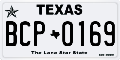 TX license plate BCP0169