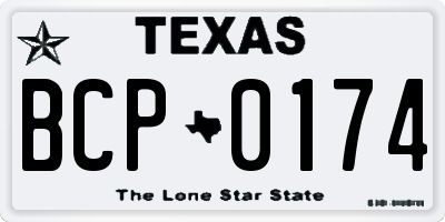 TX license plate BCP0174