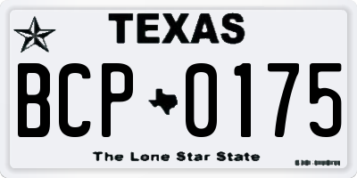 TX license plate BCP0175