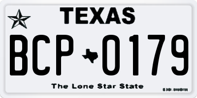 TX license plate BCP0179