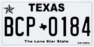 TX license plate BCP0184