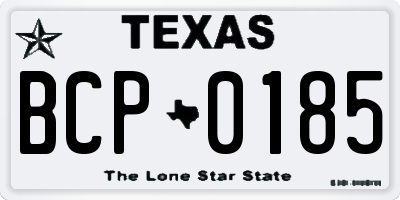 TX license plate BCP0185