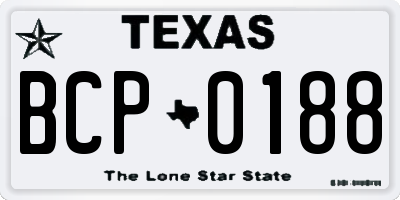 TX license plate BCP0188