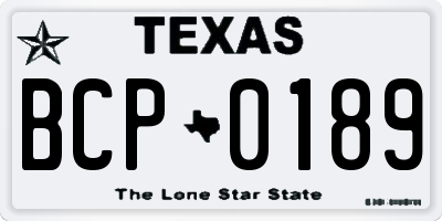 TX license plate BCP0189