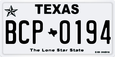 TX license plate BCP0194