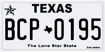 TX license plate BCP0195