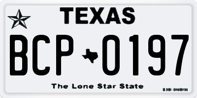 TX license plate BCP0197