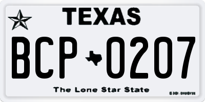TX license plate BCP0207