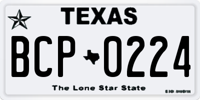 TX license plate BCP0224