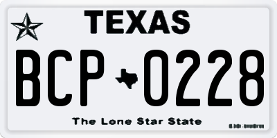 TX license plate BCP0228
