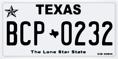TX license plate BCP0232