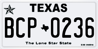 TX license plate BCP0236