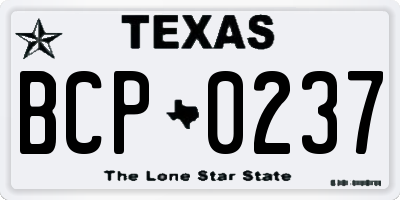 TX license plate BCP0237