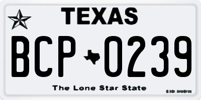 TX license plate BCP0239