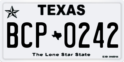TX license plate BCP0242