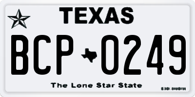 TX license plate BCP0249