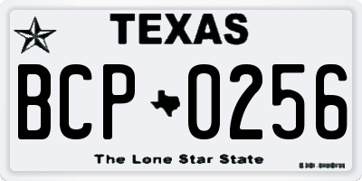TX license plate BCP0256