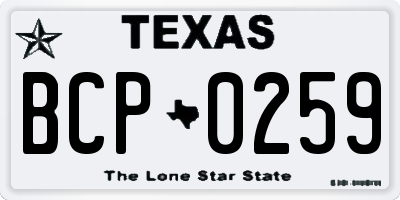 TX license plate BCP0259