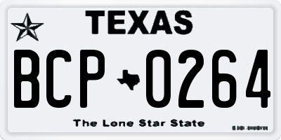 TX license plate BCP0264
