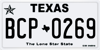 TX license plate BCP0269