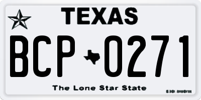 TX license plate BCP0271