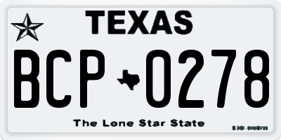 TX license plate BCP0278