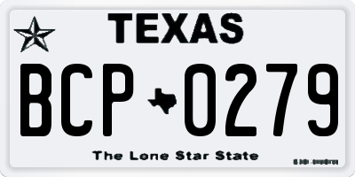 TX license plate BCP0279