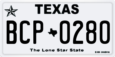TX license plate BCP0280