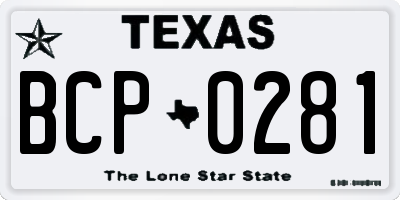TX license plate BCP0281