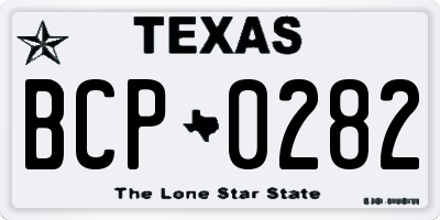 TX license plate BCP0282
