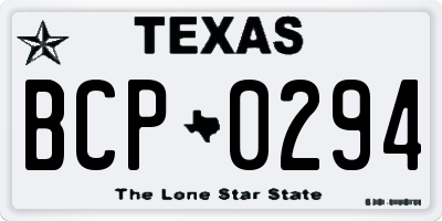 TX license plate BCP0294
