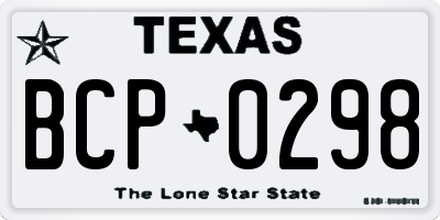 TX license plate BCP0298